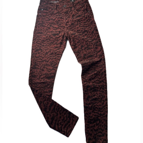 AG Adriano Goldschmied Farrah High Rise Skinny Ankle Leopard Print Corduroy Jean - Picture 9 of 17